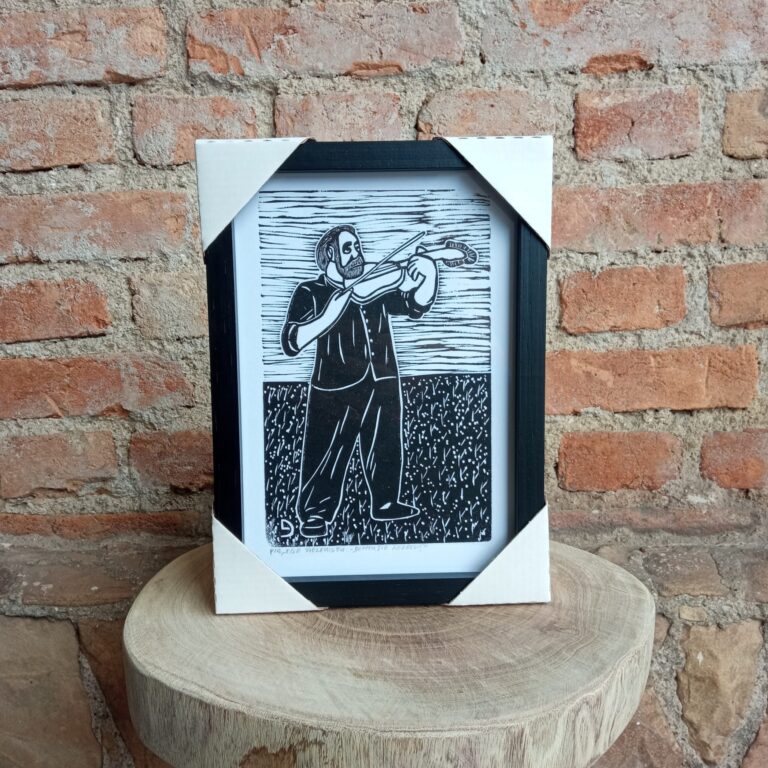 Xilogravura Lira Nordestina P - Violinista