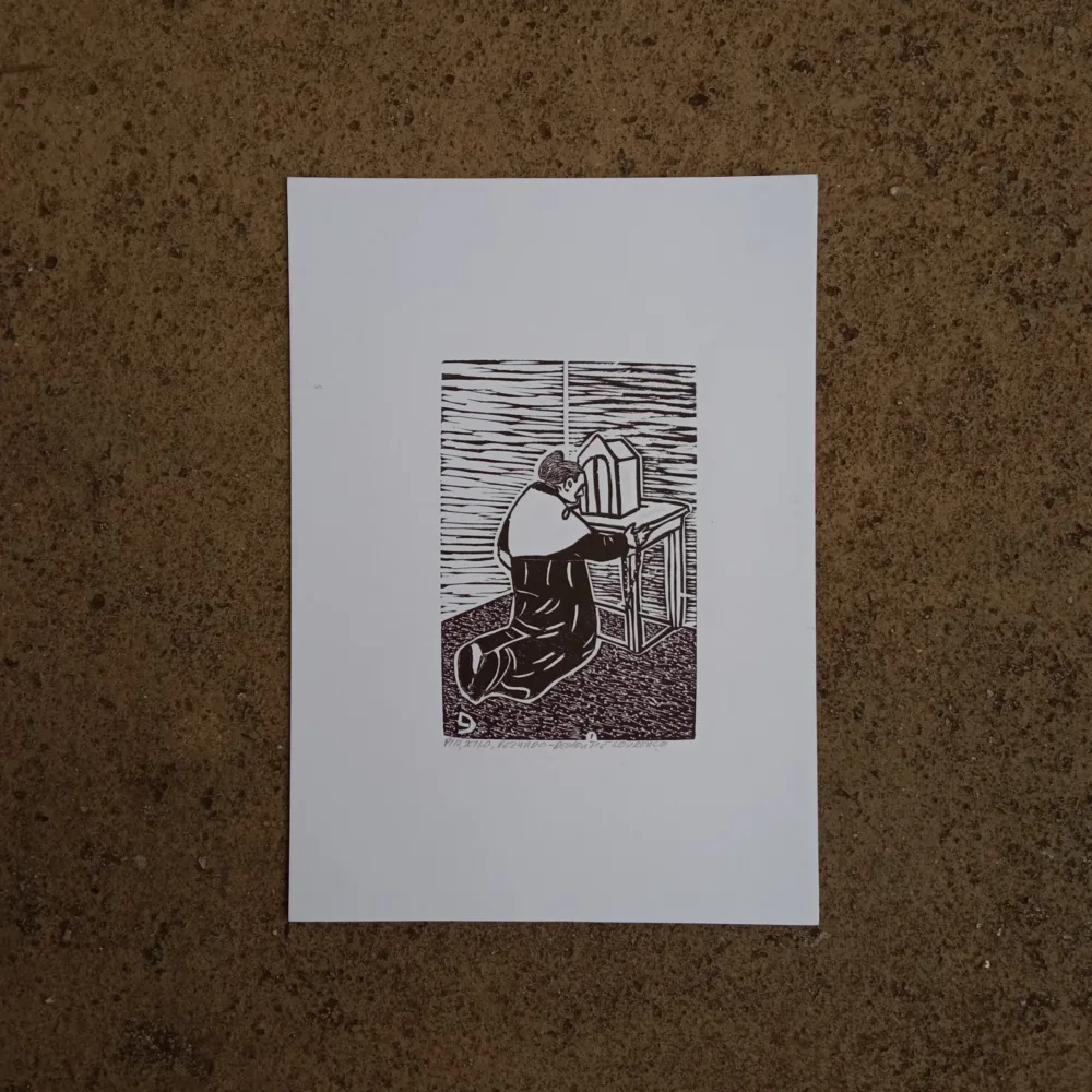 Xilogravura Lira Nordestina P - Rezando - Imagem 2