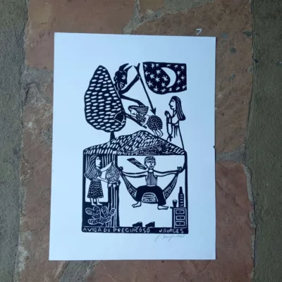 Xilogravura Mestre J Borges G - A Vida do Preguiçoso