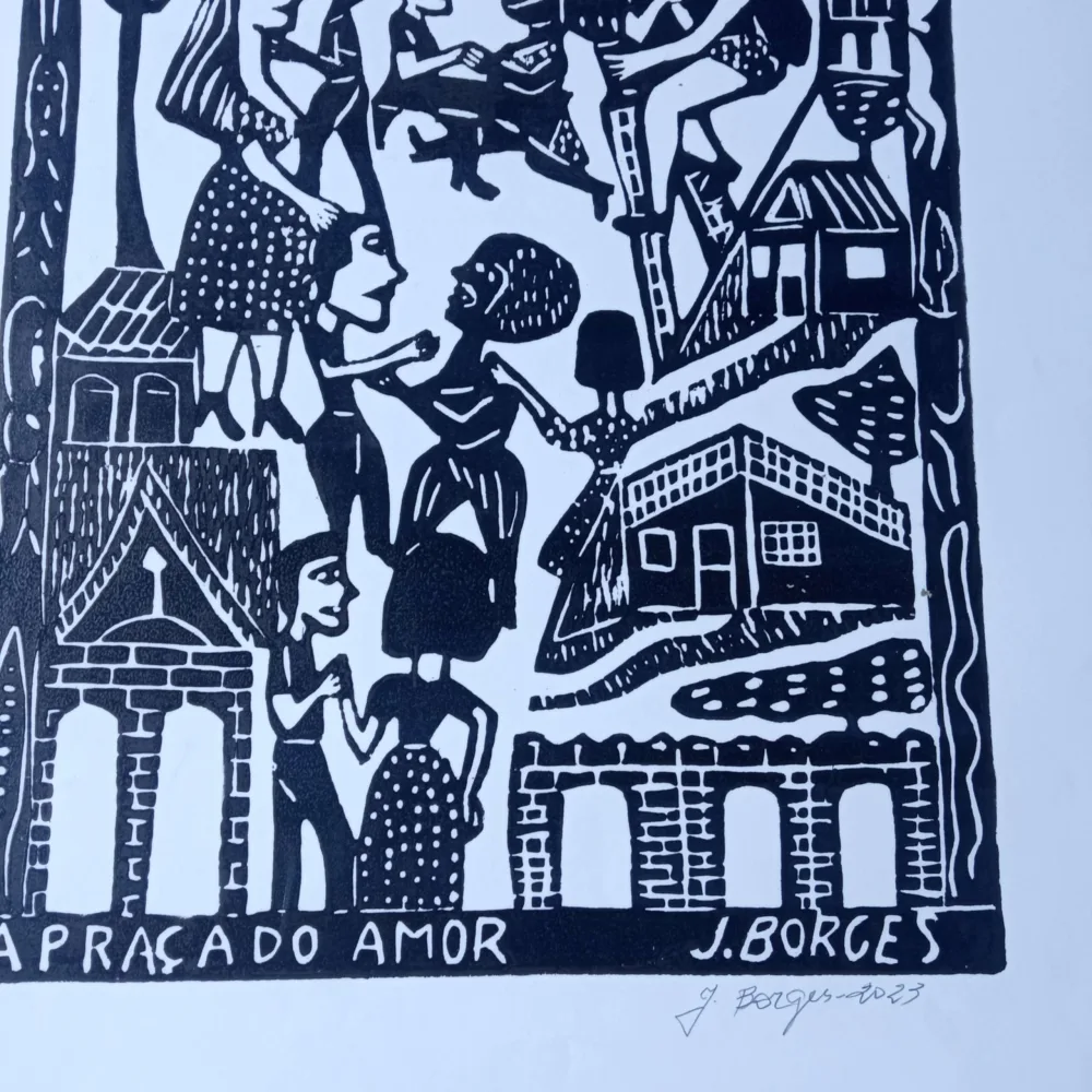 Xilogravura Mestre J Borges G - A Praça do Amor - Imagem 3