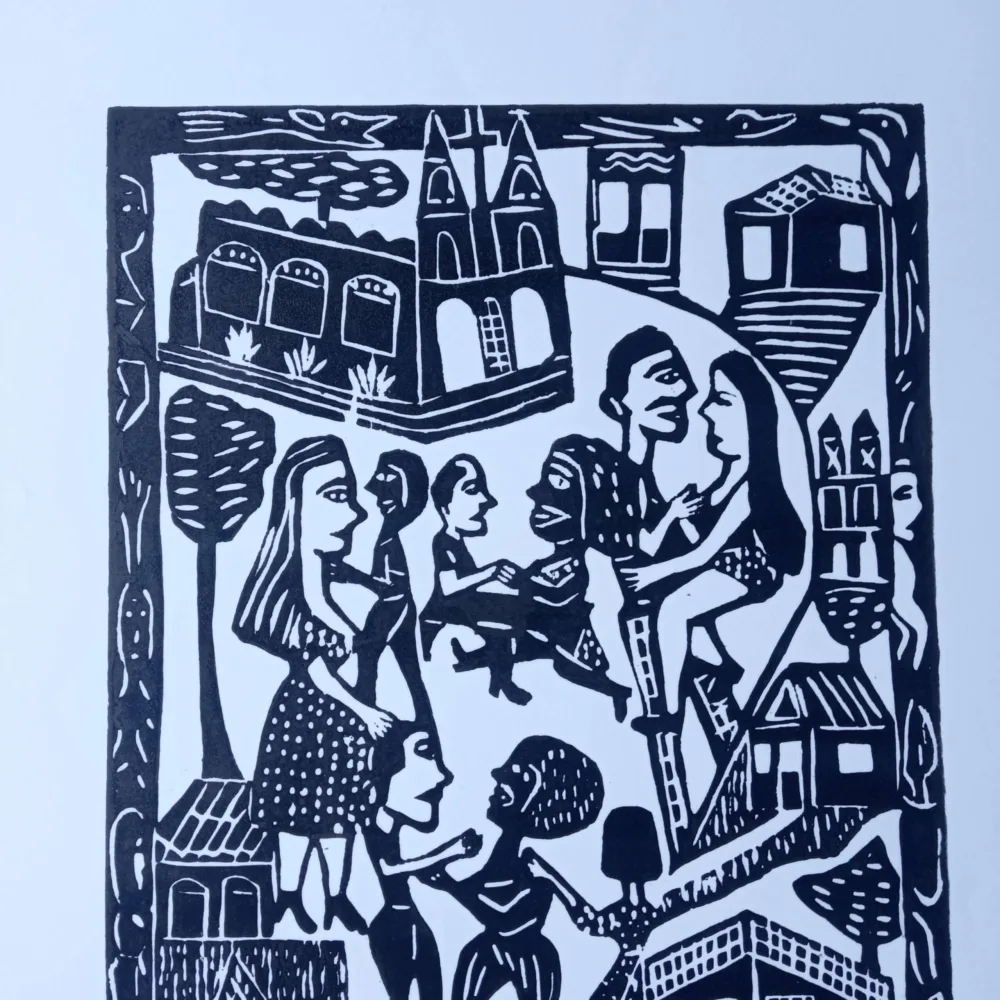 Xilogravura Mestre J Borges G - A Praça do Amor - Imagem 2