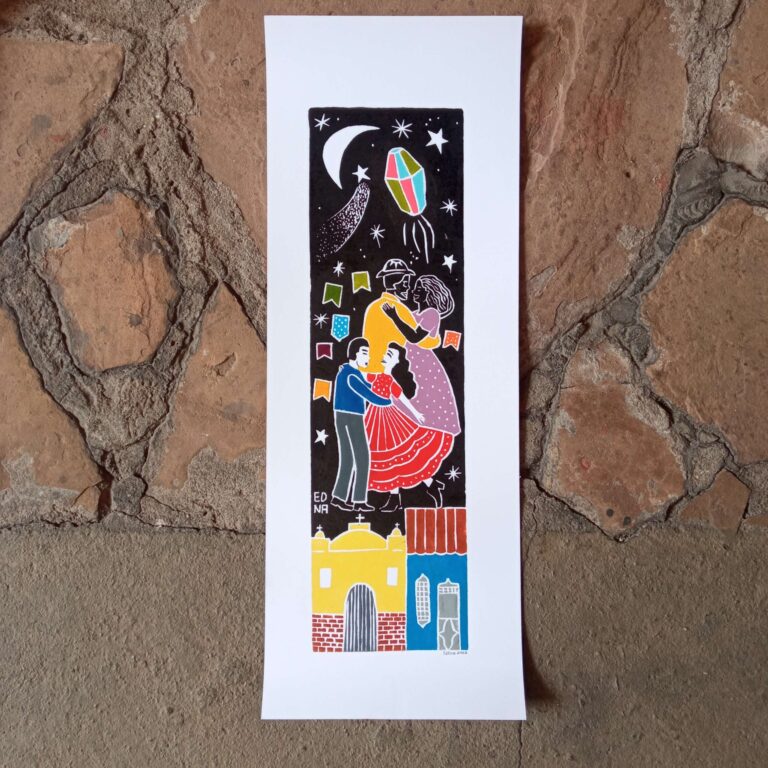 Xilogravura Edna Silva M Vertical - Noites de São João