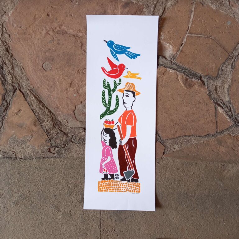 Xilogravura Edna Silva M Vertical - Roça