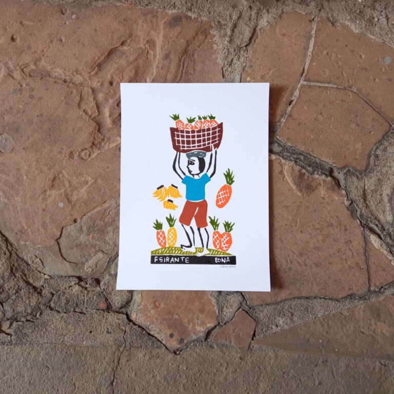 Xilogravura Edna Silva P - Feirante