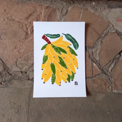 Xilogravura Edna Silva M - Banana