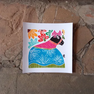 Xilogravura Edna Silva M Quadrada - Bumba Meu Boi
