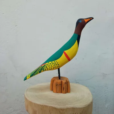 Entalhe Pássaro Colorido G - Genauro - IF