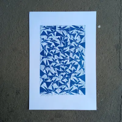 Xilogravura Bacaro Borges M - Pássaros