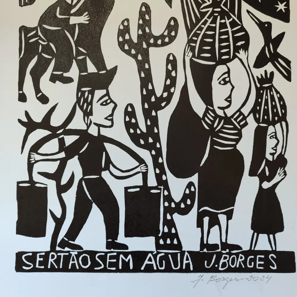 Xilogravura Mestre J Borges G - Sertão sem Água - Imagem 3