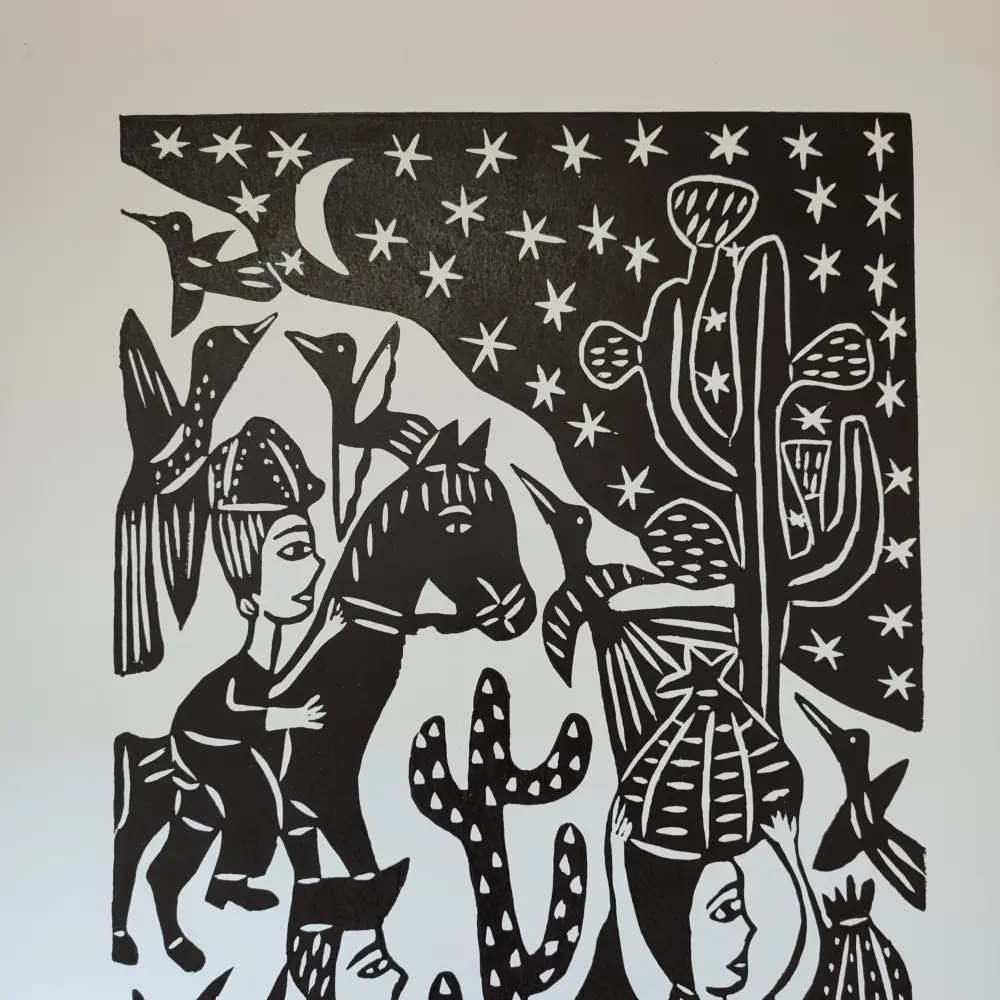 Xilogravura Mestre J Borges G - Sertão sem Água - Imagem 2