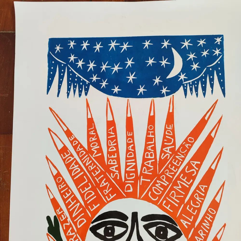 Xilogravura Mestre J Borges G - O Sol do Bom-Viver - Imagem 2