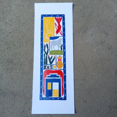 Xilogravura Edna Silva M Vertical - Oxe