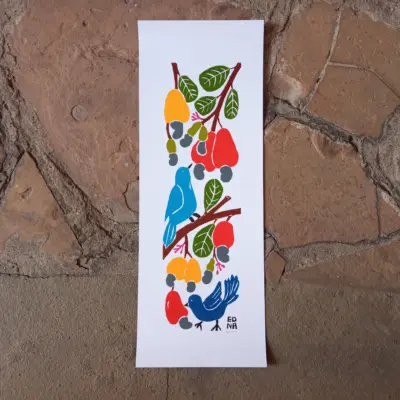Xilogravura Edna Silva M Vertical - Cajus