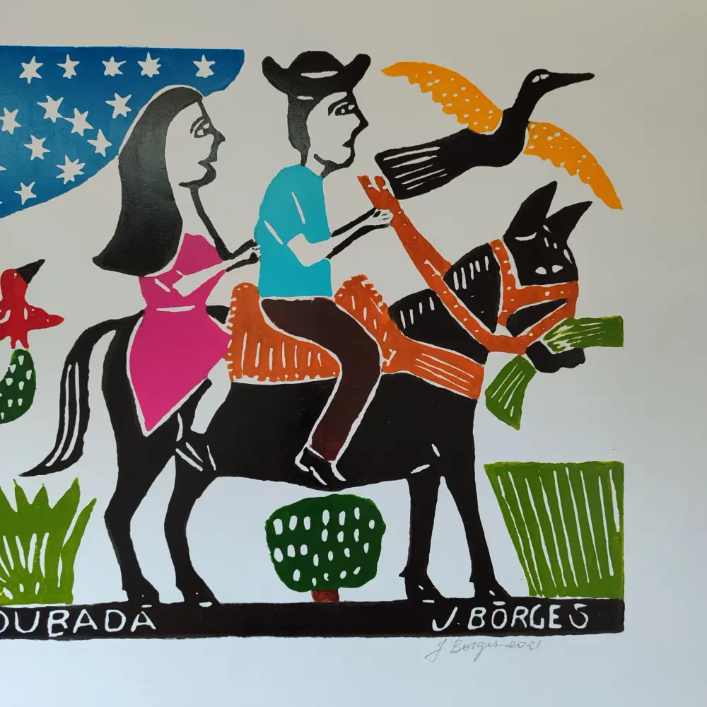 Xilogravura Mestre J Borges G - Moça Roubada - Imagem 3
