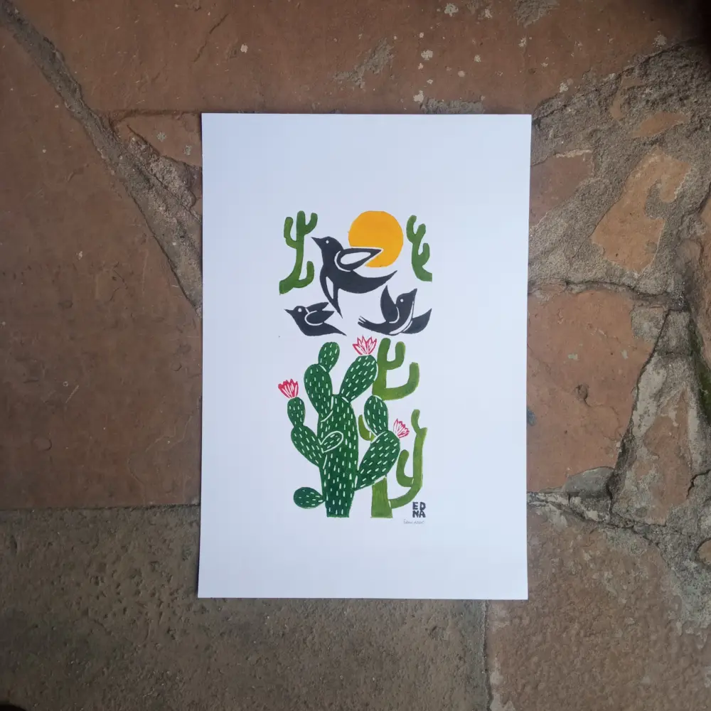 Xilogravura Edna Silva M - Sertão